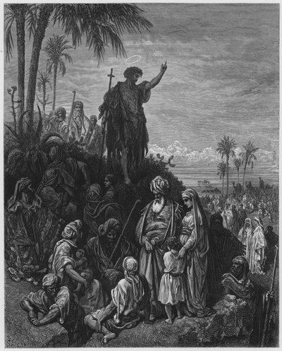 John the Baptist preaching in the wilderness by Gustave Dore